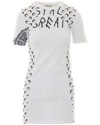 Marine Serre - Crescent Moon-Print Mini Dress - Lyst