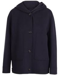 Max Mara - Hooded Button-Up Coat - Lyst