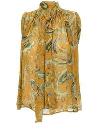 Marella - Scarf-Detail Paisley Blouse - Lyst