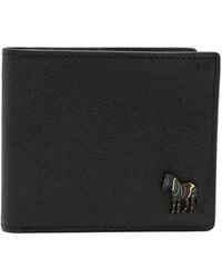 Paul Smith - Portefeuille Pliant En Cuir Grainé À Patch Zèbre - Lyst