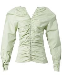 Pushbutton - Ruched Button-Up Shirt - Lyst
