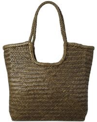 Dragon Diffusion - Ns Diagonal Triple Jump Woven Leather Tote Bag - Lyst