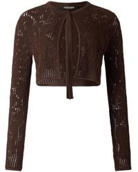 Roberto Cavalli - Crochet-Effect Tie-Front Cardigan - Lyst