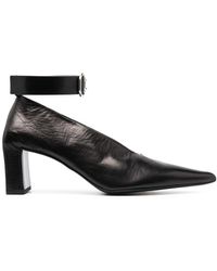 Jil Sander - Pointed-toe 60mm Buckled Leather Pumps - Lyst