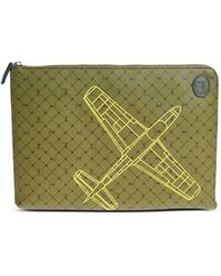 Trussardi - Plane-Print Leather Clutch Bag - Lyst