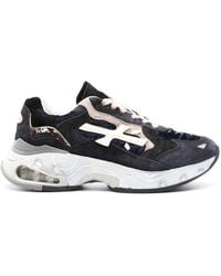 Premiata - Sharky Logo-embossed Leather Sneakers - Lyst