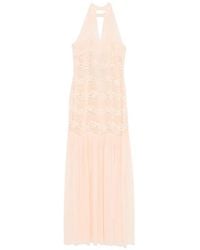 Twinset - Lace-Detail Pleated Maxi Dress - Lyst