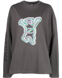 we11done - Colourful Teddy Print Long Sleeve Cotton T-shirt - Lyst