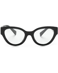 Miu Miu - Logo-Plaque Round-Frame Glasses - Lyst