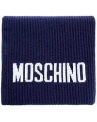 Moschino - Sciarpa A Coste Con Logo - Lyst