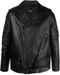 Manokhi - Off-centre Zip-fastening Leather Jacket - Lyst