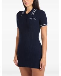 Sporty & Rich - Signature Logo Cable-Knit Mini Polo Dress - Lyst