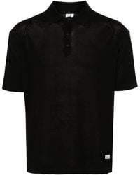 C.P. Company - Logo-patch Knitted Polo Shirt - Lyst