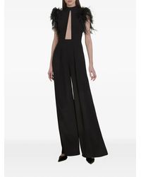 Gemy Maalouf - Feathered-Shoulder Jumpsuit - Lyst