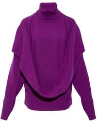 Issey Miyake - Draped Turtleneck Sweater - Lyst
