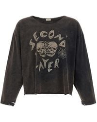 Second/Layer - Skull-Print Long-Sleeve T-Shirt - Lyst