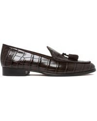 Pollini - Mocassins Outline Belgian À Effet Peau De Crocodile - Lyst