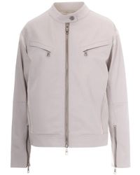 Patrizia Pepe - Zipped Leather Jacket - Lyst