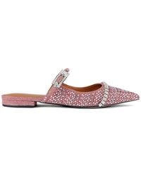 Kurt Geiger - Crystal Buckle Flat Mules - Lyst