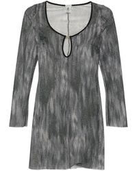 MATINEÉ - Mini-Strandjurk Met Diepe Ronde Hals - Lyst