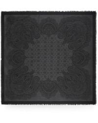 Etro - Jacquard-Schal Aus Seide Und Wolle Mit Krawattenmotiv Und Paisleymuster - Lyst