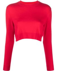Patou - Cropped-Pullover Mit Logo-Stickerei - Lyst
