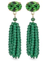 Jennifer Behr - Ryah Crystal-Embellished Tassel Earrings - Lyst