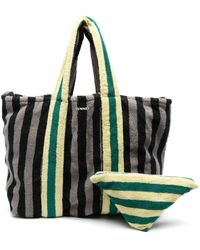 Sunnei - Logo-print Striped Cotton Tote Bag - Lyst