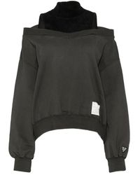Maison Mihara Yasuhiro - Pull À Épaules Dénudées Et Empiècements - Lyst