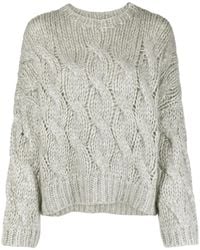 Brunello Cucinelli - Cable-Knit Wool Sweater - Lyst