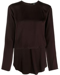 Theory - Satin Silk-georgette Cape Blouse - Lyst