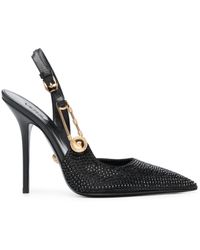 Versace - Safety Pin 125mm Slingback Pumps - Lyst