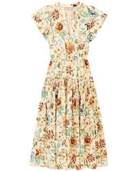 Ulla Johnson - Marin Floral-Print Midi Dress - Lyst