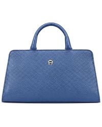 Aigner - Mini Cybill Pebbled Leather Tote Bag - Lyst