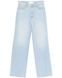 Mother - Faded-Effect Wide-Leg Jeans - Lyst
