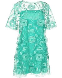 RED Valentino Floral Embroidered Macramé Dress | Lyst RED Valentino Floral Embroidered Macramé Dress | Lyst
