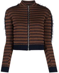 DURAZZI MILANO - Cropped Patterned-Jacquard Jacket - Lyst