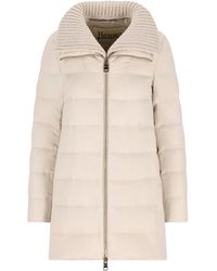Herno - Knitted-Collar Coat - Lyst