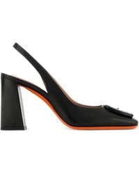 Santoni - 85Mm Block-Heel Slingback Pumps - Lyst