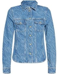 Ganni - Camicia Denim Con Lavaggio Acido - Lyst