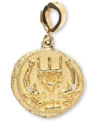 Azlee - 18kt Yellow Gold Small Of The Sea Coin Pendant - Lyst