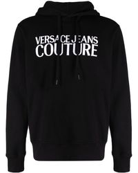 Versace - Sudadera con capucha y logo bordado - Lyst