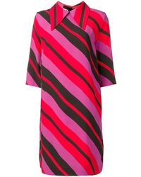 Marni Striped Pointed Collar Dress - Rood