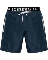 Iceberg - Short de bain à taille logo - Lyst