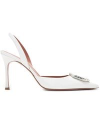AMINA MUADDI - Camelia Crystal-Embellished Slingback Pumps - Lyst