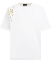 Giuseppe Zanotti - Embroidered-logo Cotton T-shirt - Lyst