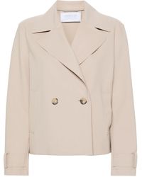 Harris Wharf London - Double-breasted Cropped Jacket - Lyst