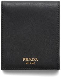 Prada - Logo-stamp Bi-fold Leather Wallet - Lyst