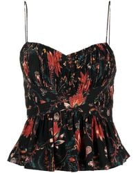 Ulla Johnson - Abstract-print Ruched Top - Lyst