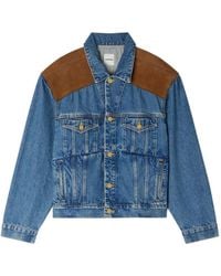 Sandro - Denim And Suede Jacket - Lyst